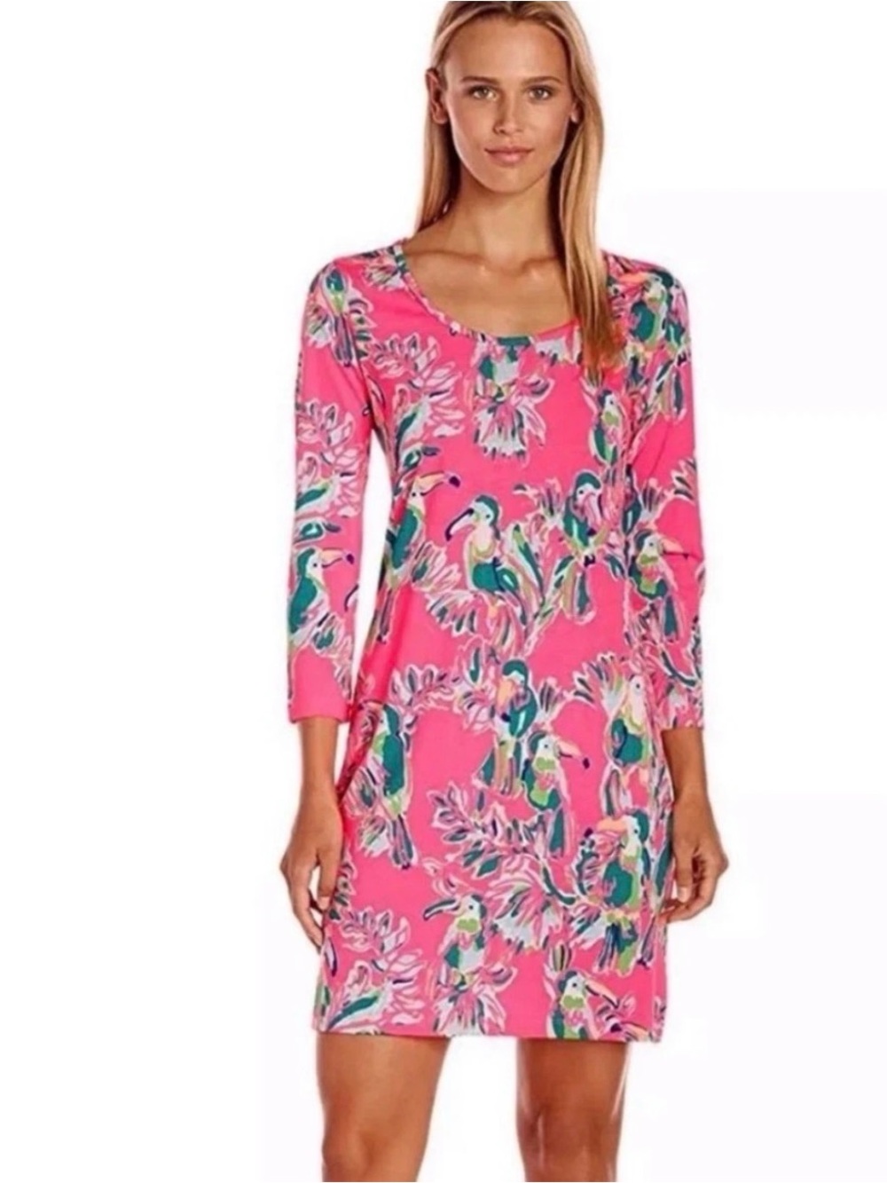 Lilly Pulitzer Beacon Toucan Dragonfruit T Shirt Dress Size Medium
